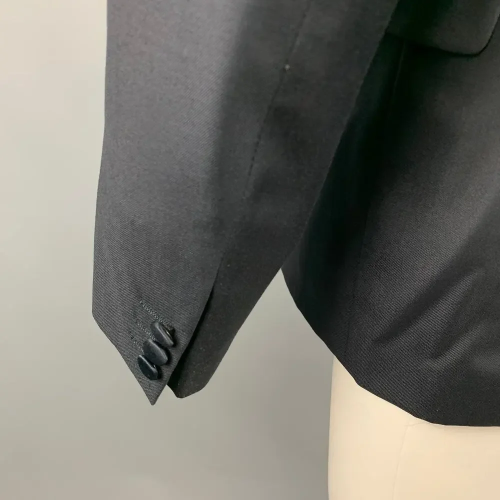 CALVIN KLEIN COLLECTION Size 40 Navy Wool Tuxedo Sport Coat
